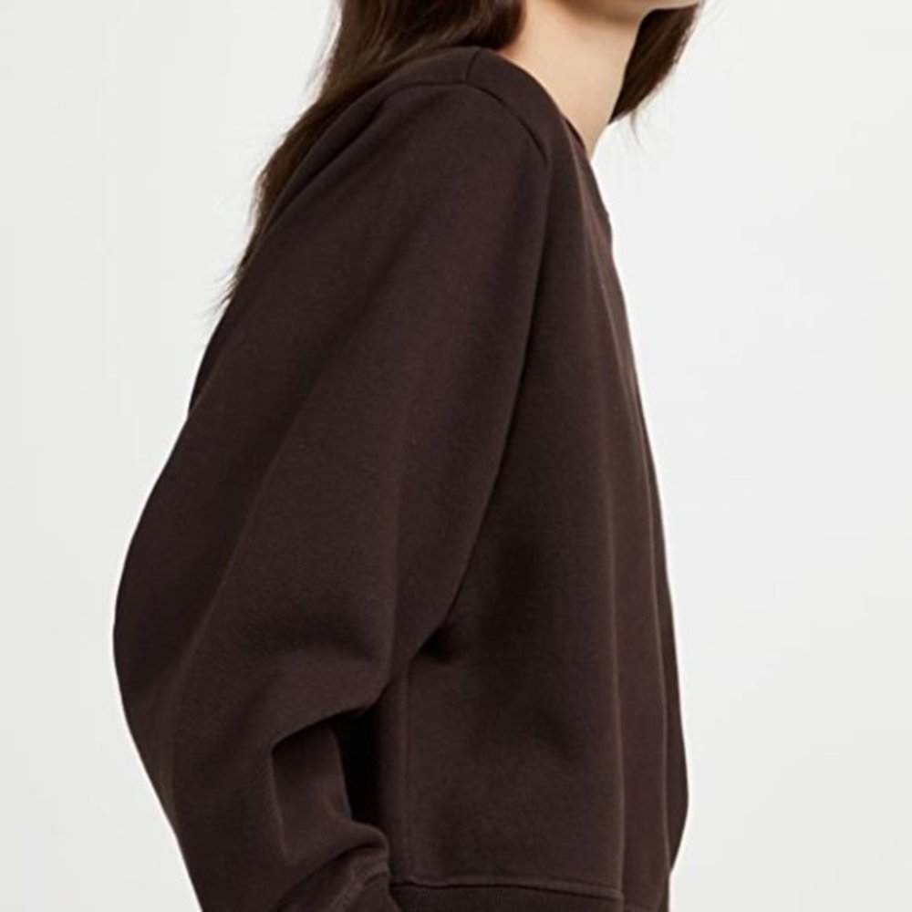 Bandier WSLY Fleece Crew Shoulder Pad Sweatshirt - Picture 3 of 3